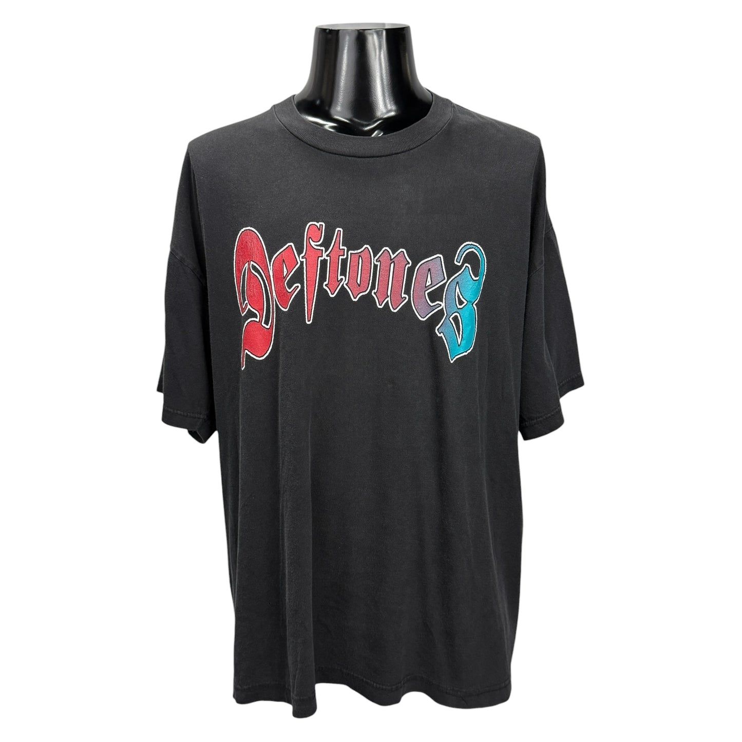 DEFTONES Y2K Old English Gradient Logo Band T-Shirt Size XL