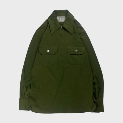THE SPINNAKER SHRT 70s Wool Shirt Green Size S