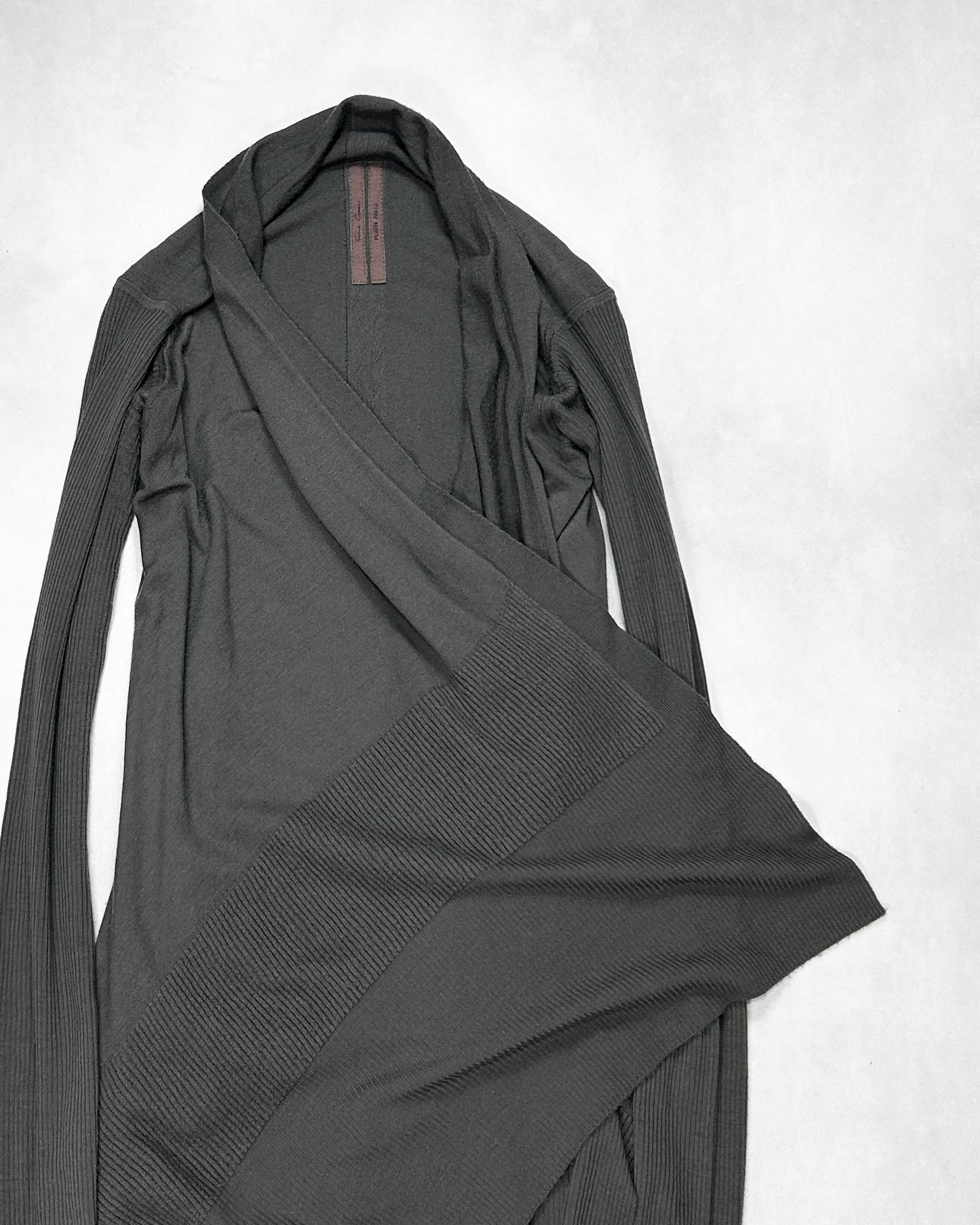 Rick Owens F/W13 PLINTH Merino Wool Drape Cardigan Size 48