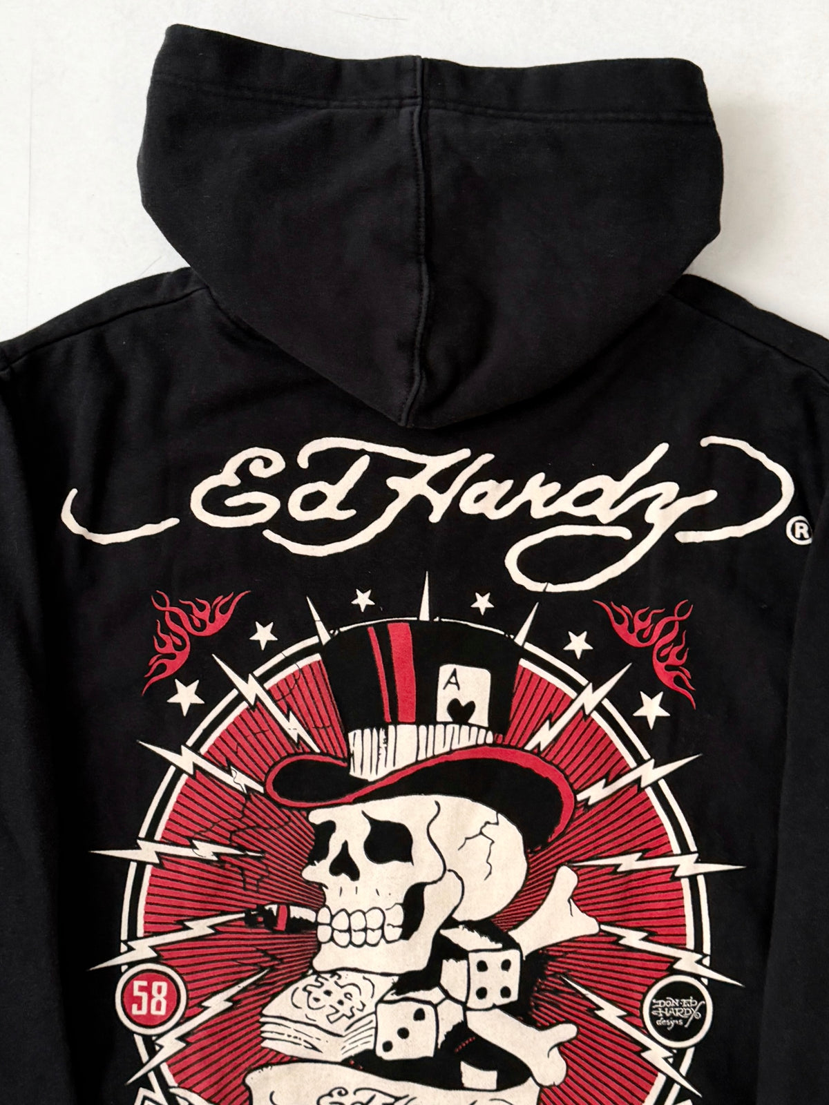 Ed Hardy Skull Design Zip Hoodie Size XXL