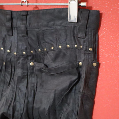 Issey Miyake 06AW Black Crinkle Pleats Studs Pants Size S