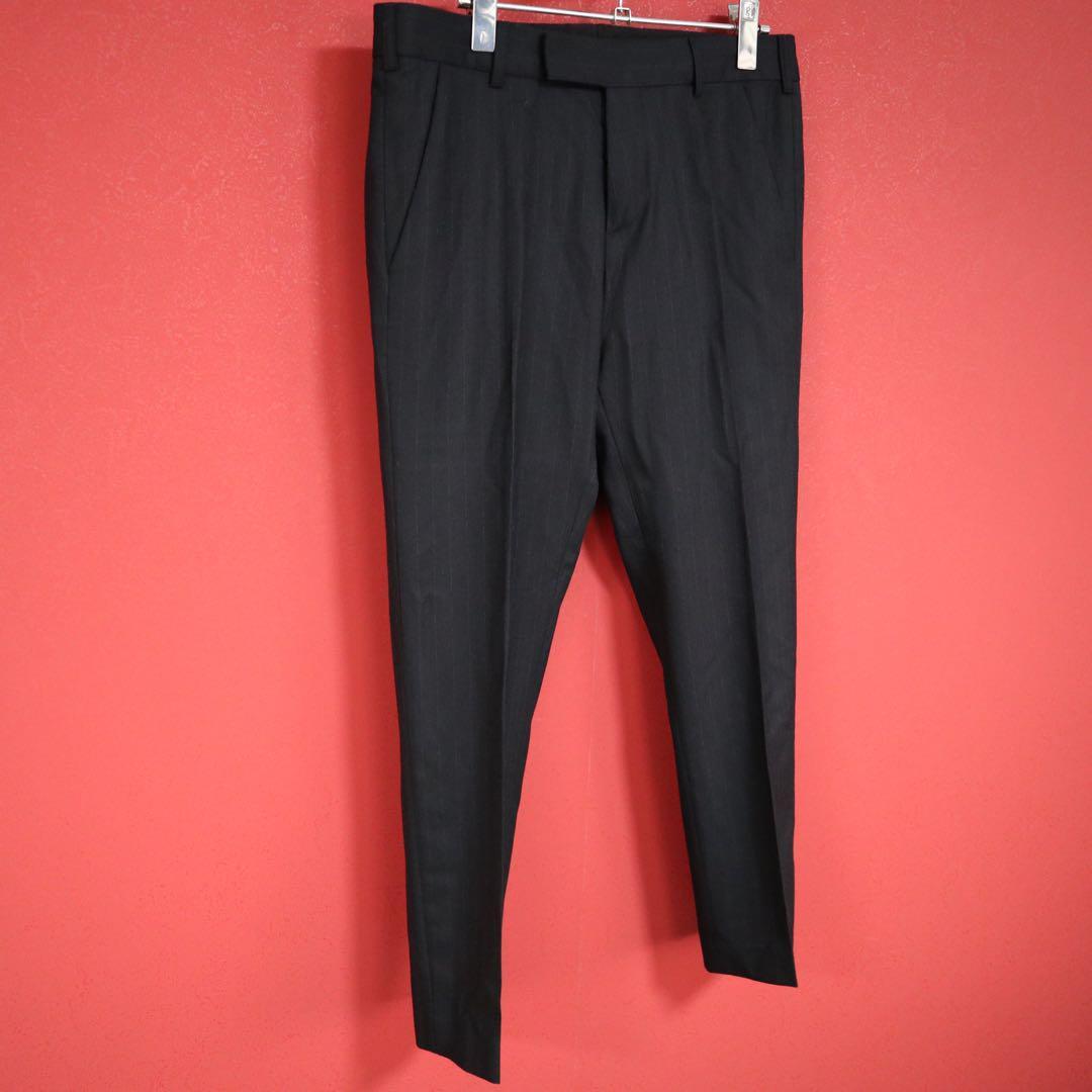 Raf Simons Archive Wool Ankle Tapered Striped Slacks Size 46