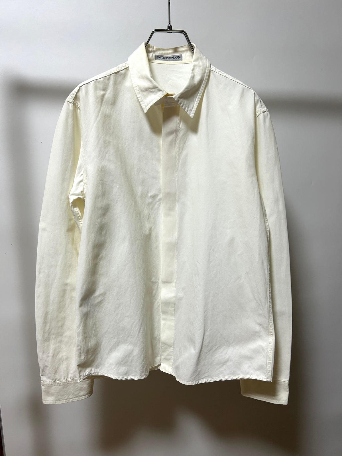 EMPORIO ARMANI 1990s White Velcro Shirt Size 44