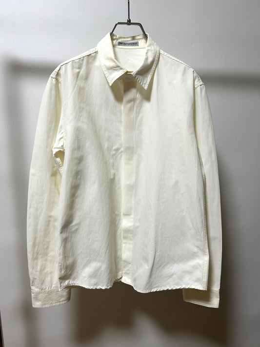 EMPORIO ARMANI 1990s White Velcro Shirt Size 44