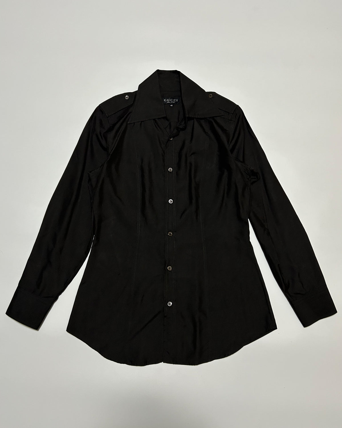 GUCCI Tom Ford AW96 Silk Shirt Black Size M