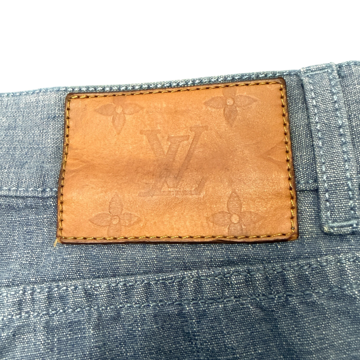 LOUIS VUITTON LV Logo Embroidered Denim Jeans Size 32