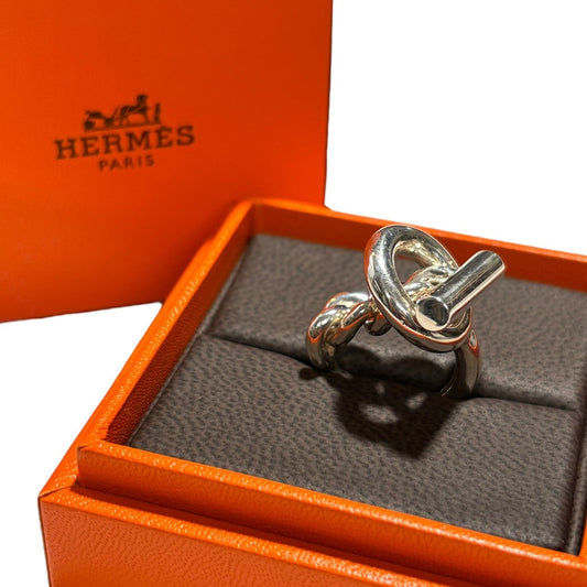 HERMES Echappe Croisette GM Silver925 Ring Size JP 10