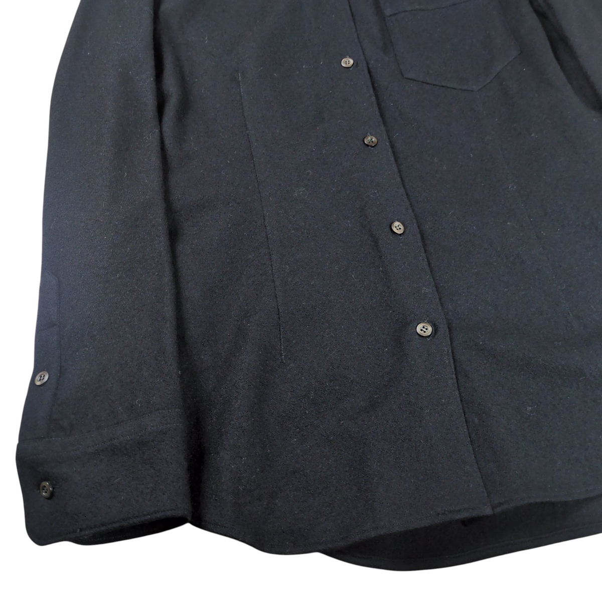 Prada 1990s Flannel Wool No Collar Shirt Size 40