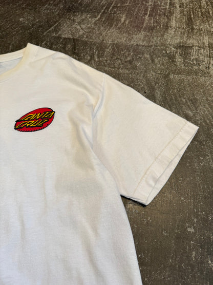 Vintage SANTA CRUZ White Cotton Tee Size L