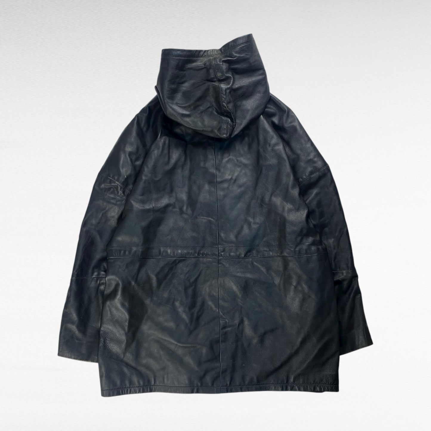 unknown Leather Hoodie Black Size L