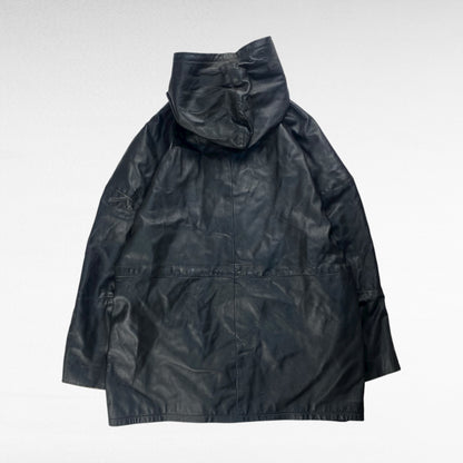 unknown Leather Hoodie Black Size L