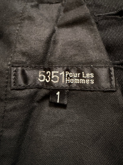 5351 POUR LES HOMMES Luxury Wool Twill Pleated Jacket Size 2