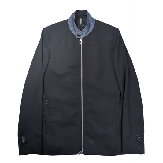 DIOR HOMME Denim Switching High Neck Jacket Black Size 44