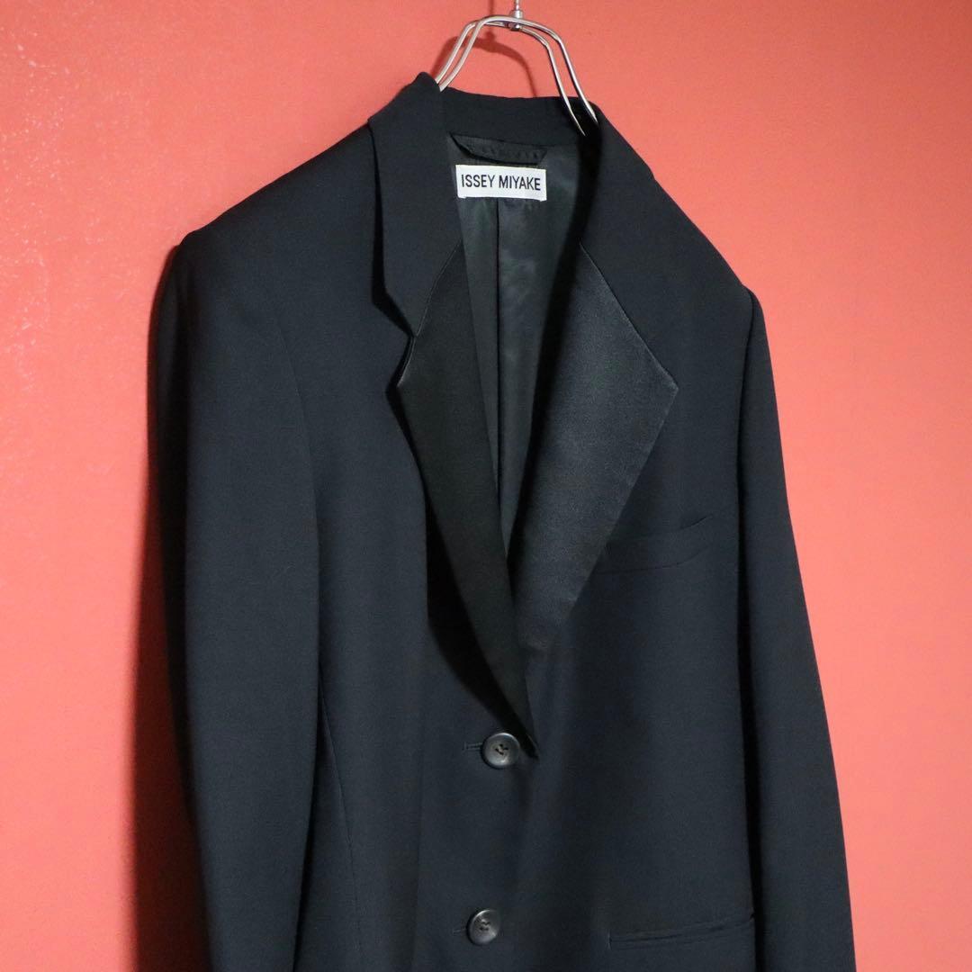 ISSEY MIYAKE 94AW Wool Silk Peak Lapel Blazer Black Size M