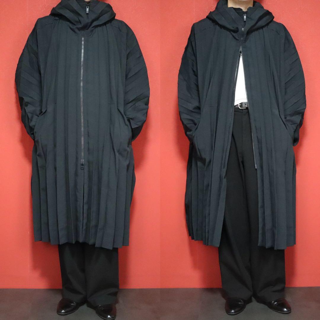 HOMME PLISSE ISSEY MIYAKE 24SS Pleated Hooded Coat Size 1