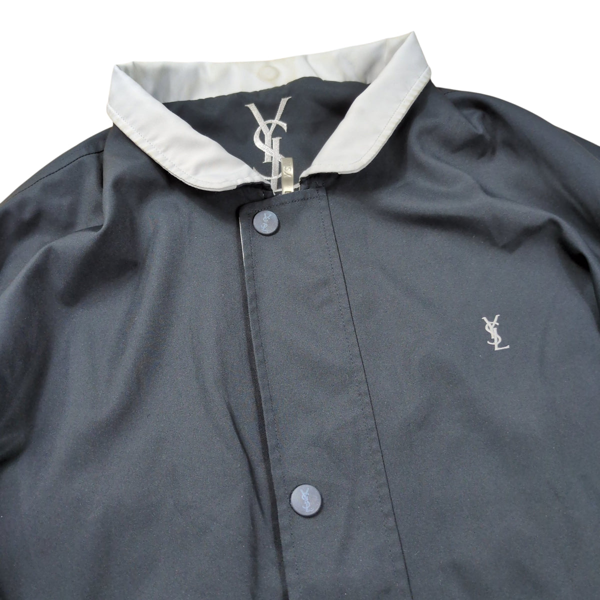 Yves Saint Laurent YSL Logo Zip Up Blouson Black Size 105