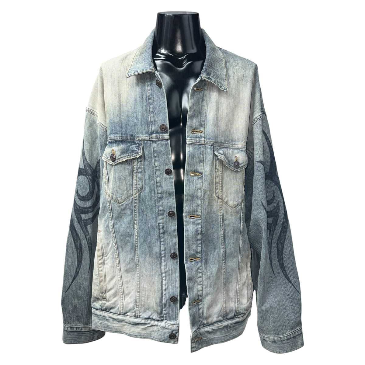 Balenciaga 24 Summer Tattoo Denim Jacket Size L