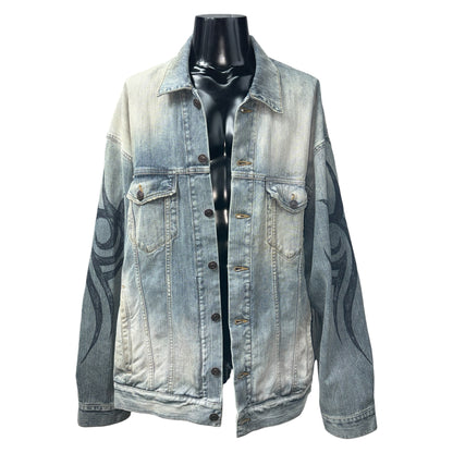 Balenciaga 24 Summer Tattoo Denim Jacket Size L