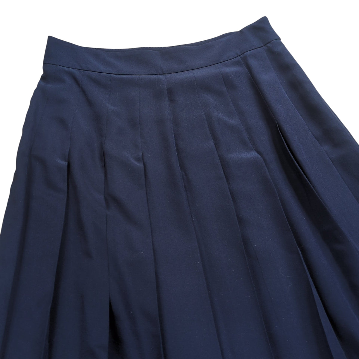 PRADA Silk Pleats Skirt Navy Size 38