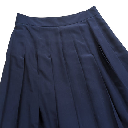 PRADA Silk Pleats Skirt Navy Size 38