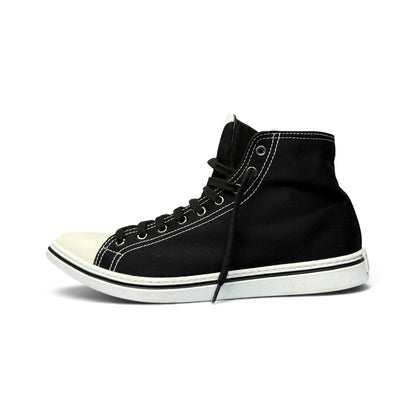 PRADA Sneakers Pointy High-Top Black Canvas Size 26.0cm
