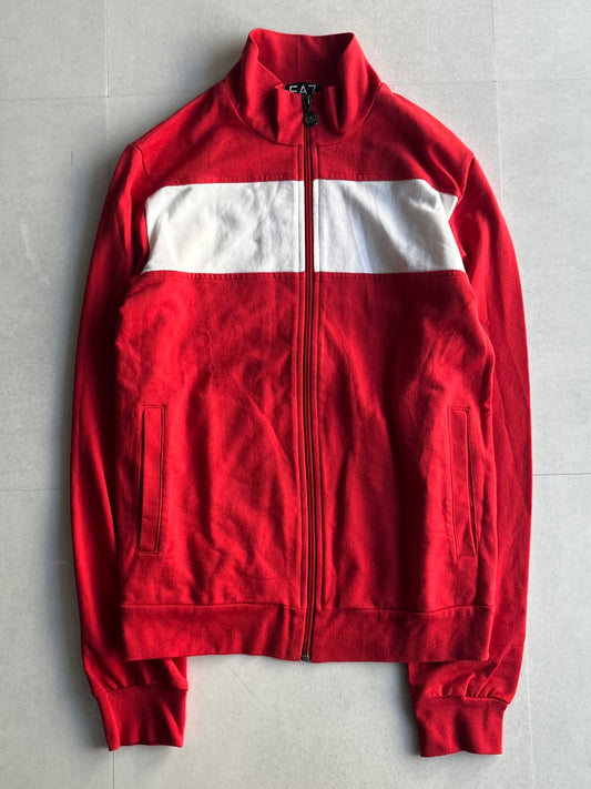 Emporio Armani Red Cotton Track Jacket Size S