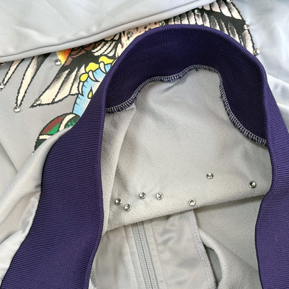 Vintage ED HARDY Blue Rhinestone Track Jacket Size M