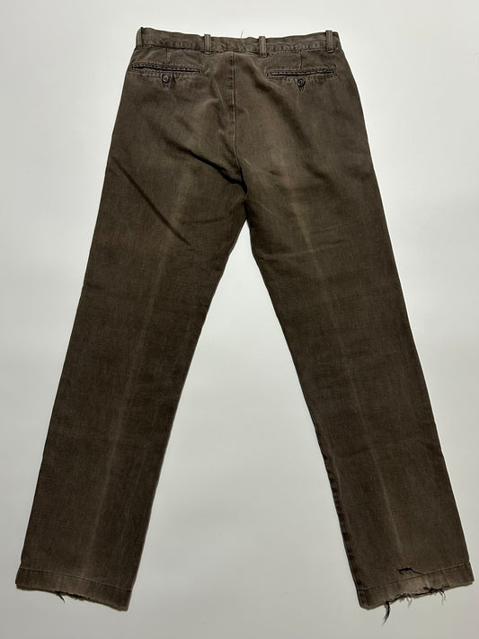C.P.COMPANY AW07 Distressed Pants Brown Size 46