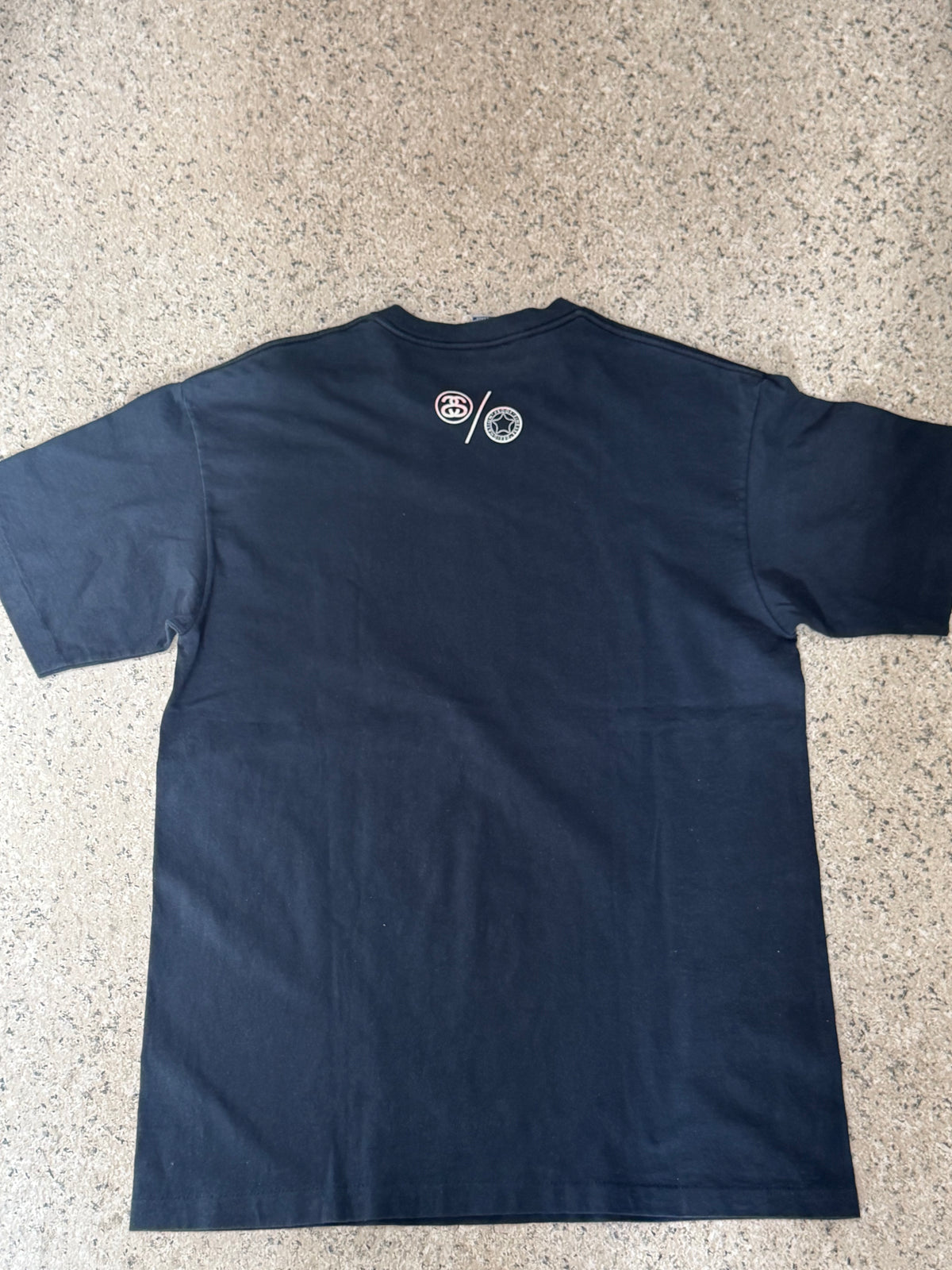 FINESSE STUSSY "S 1/2" Graphic T-Shirt Navy Size L