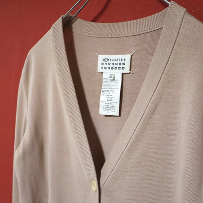 Maison Margiela Pink Rib & Hole Design Cardigan Size S