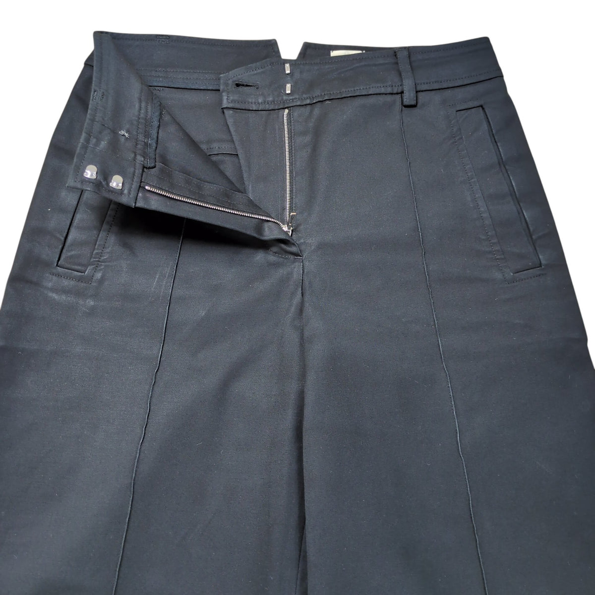 HERMES Cotton Gabardine Wide Trousers Pants Size 36