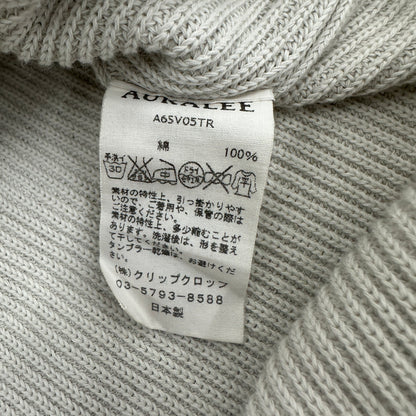 AURALEE 19SS White Cotton V-Neck Rib Knit Sweater