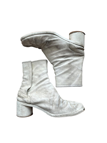 Maison Margiela Gray Painted Tabi Heel Boots