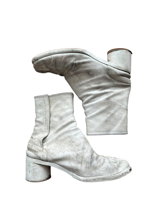 Maison Margiela Gray Painted Tabi Heel Boots