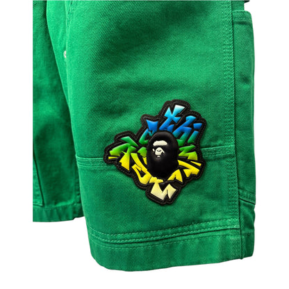 Bape PATCH 2-Tone Washed Work Shorts Size L