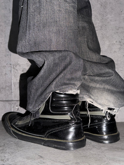 Saint Laurent Paris black Enamel Sneakers Size EU 42