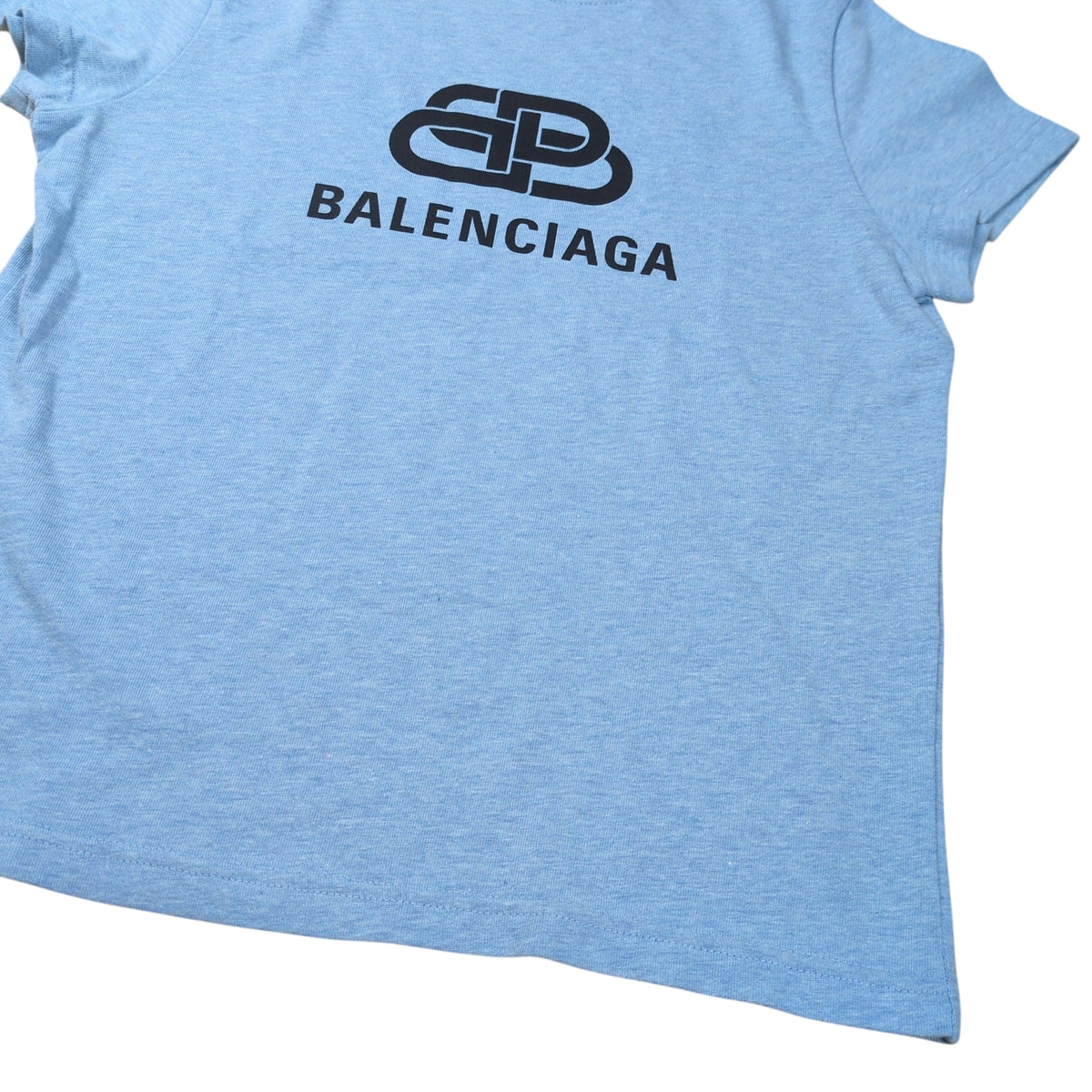 BALENCIAGA BB Logo Printed Cotton T-Shirt Size XS