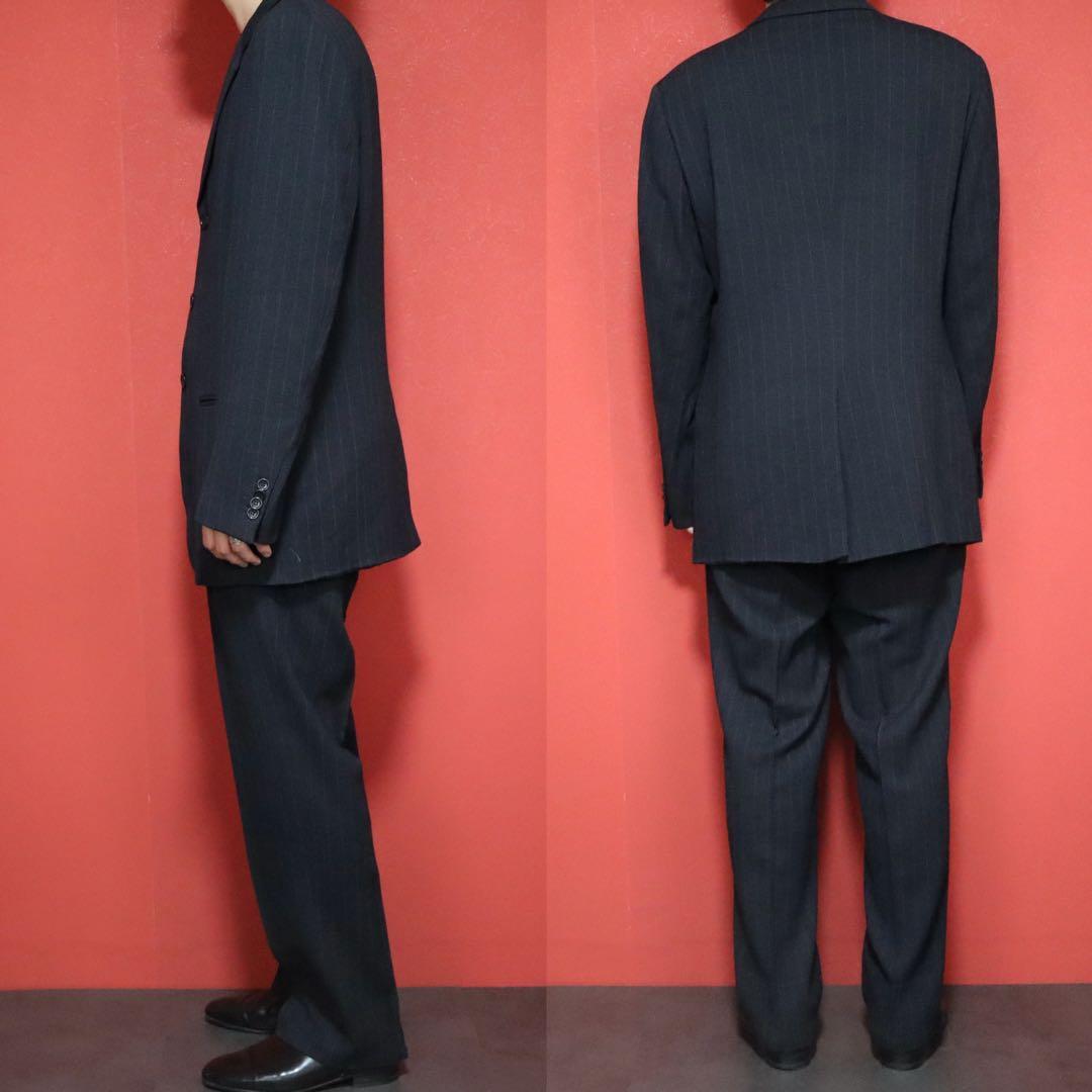 ARMANI COLLEZIONI Blue Wool Stripe Blazer Size 50