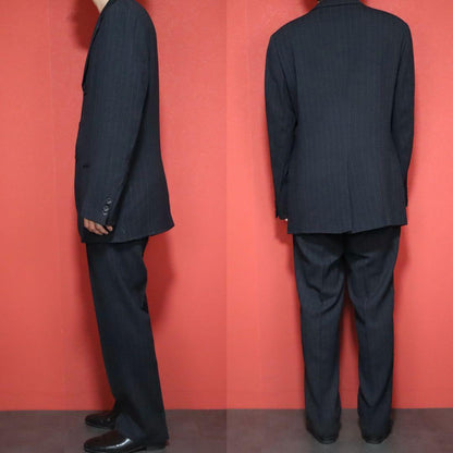 ARMANI COLLEZIONI Blue Wool Stripe Blazer Size 50