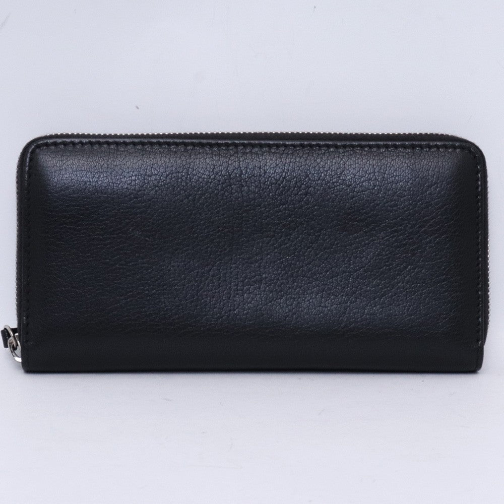 Maison Margiela Tag Leather Zip Around Wallet Black Size F