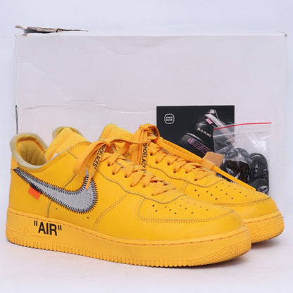 Off-White x Nike Air Force 1 Low Gold Sneakers Size 28.5cm