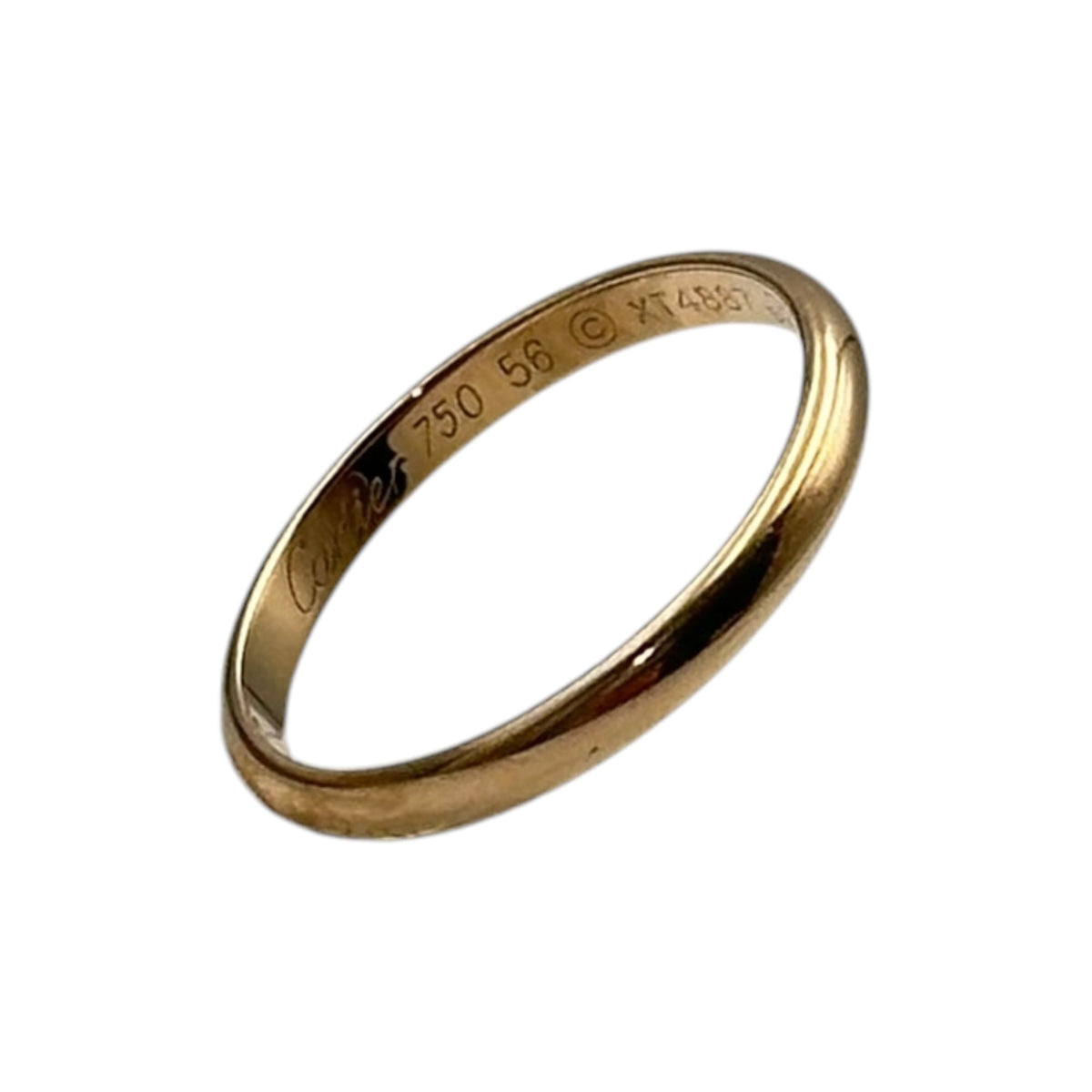 Cartier 18K Pink Gold Band Ring Size JP 15.5