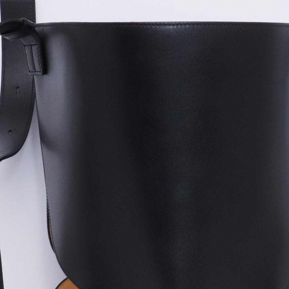 JIL SANDER CURVE BUCKET MD Leather Bag Black Size ONE SIZE
