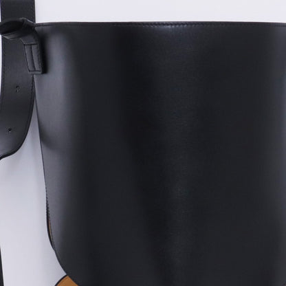 JIL SANDER CURVE BUCKET MD Leather Bag Black Size ONE SIZE