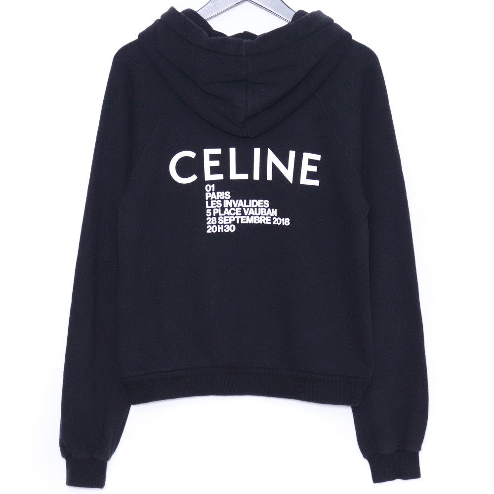 CELINE Back Print Logo Pullover Hoodie Black Size XS