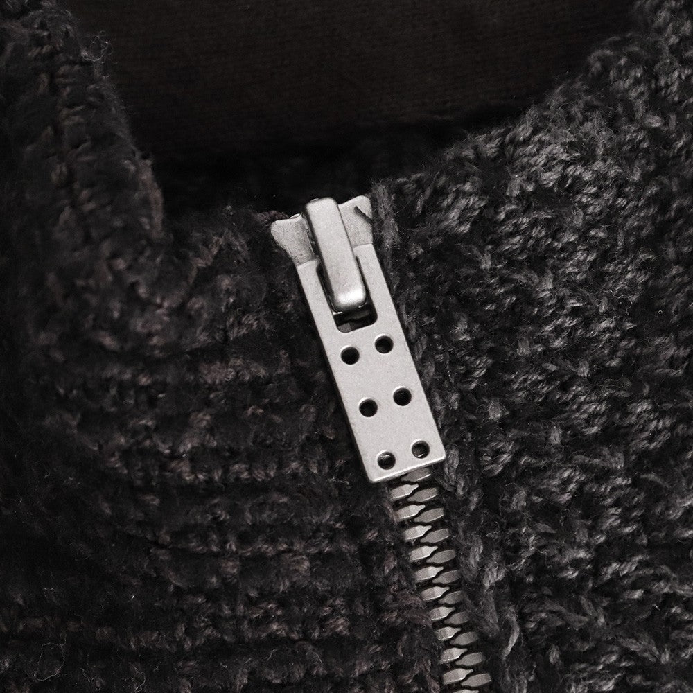 DEVOA Knit Cardigan Merino Wool Cotton Cashmere Black Size 1