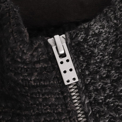 DEVOA Knit Cardigan Merino Wool Cotton Cashmere Black Size 1