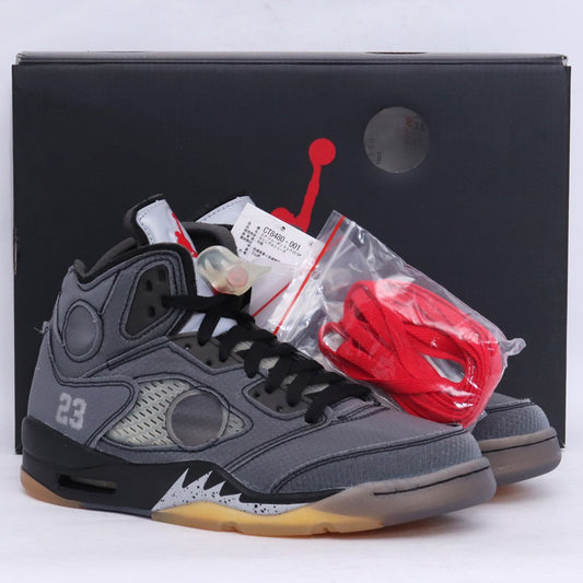 OFF-WHITE x AIR JORDAN 5 Retro SP Sneakers Black Size 25.5cm