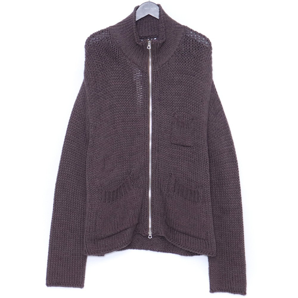 ENCOMING 22AW High Neck Zip Knit Blouson Brown Size M