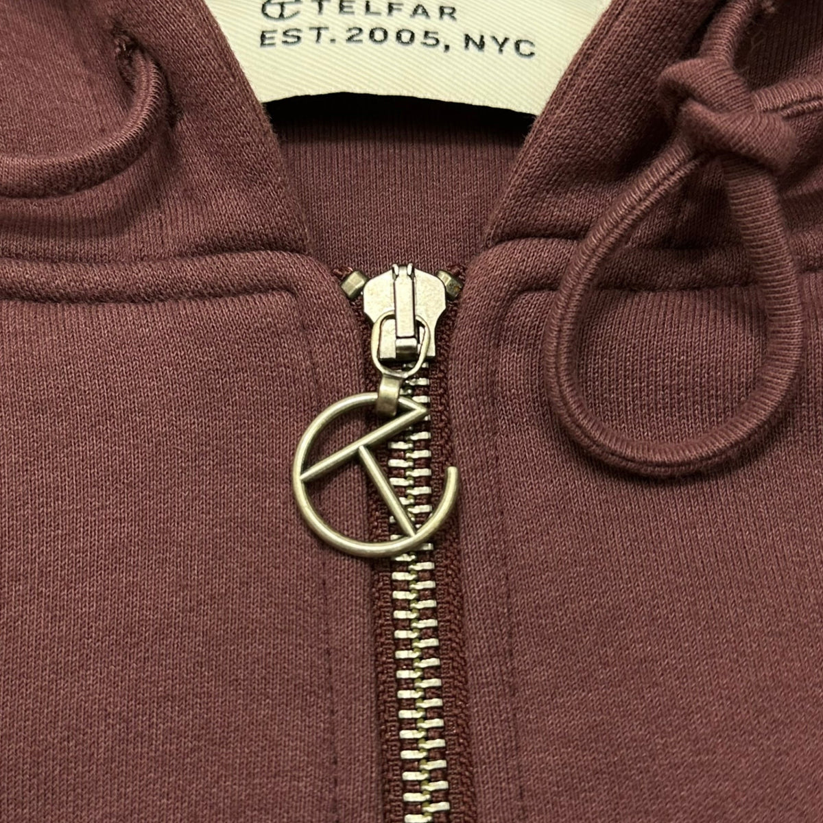 TELFAR Insulated Docking Hoodie Burgundy/Blue Size FREE